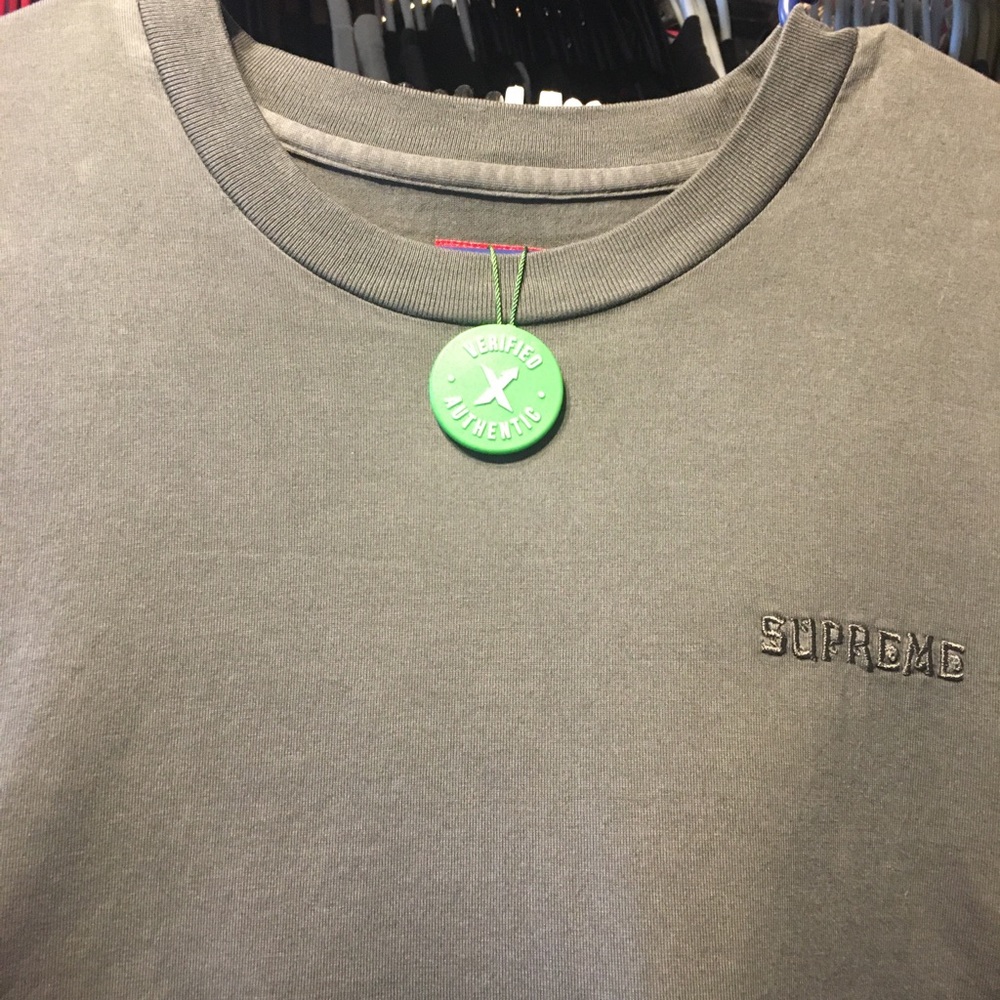 Supreme overdyed black Deadstock tee SS18 Sz Large